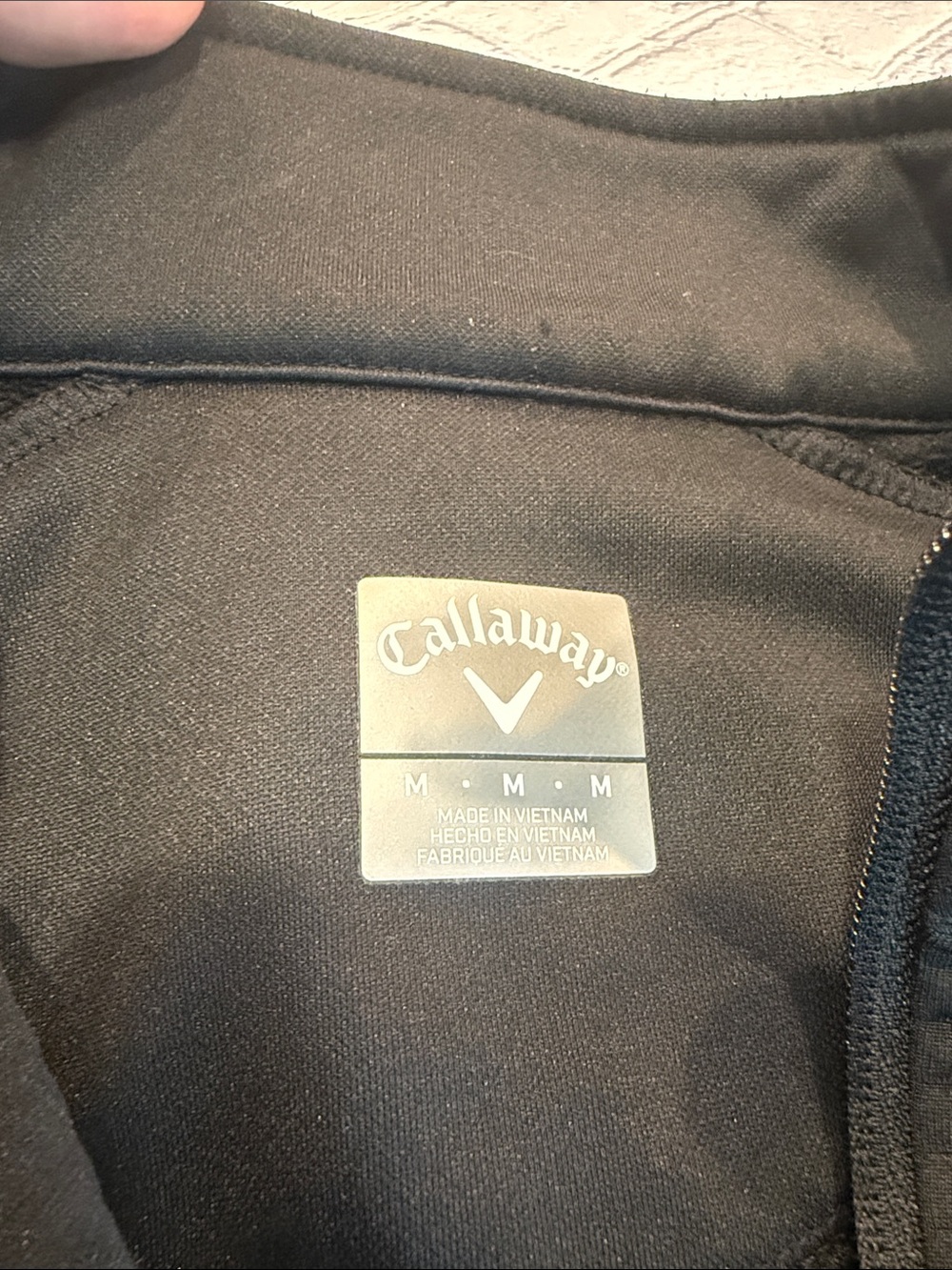 Callaway Black Ribbed Quarter-Zip Pullover with White Trim | EUC | Medium - Picture 3 of 9